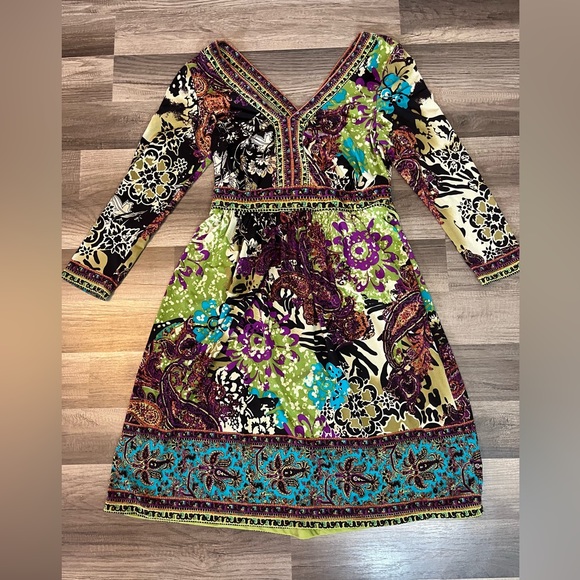 ECI New York BoHo Multicolor Dress SZ S - Picture 6 of 12
